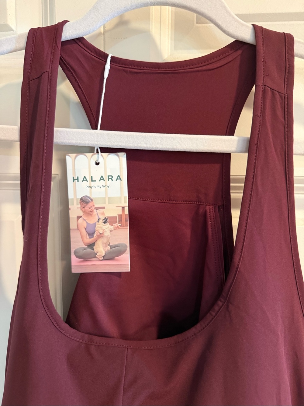 HALARA Cold-Shoulder High-Low Midi Dress - Burgundy - Picture 4 of 7